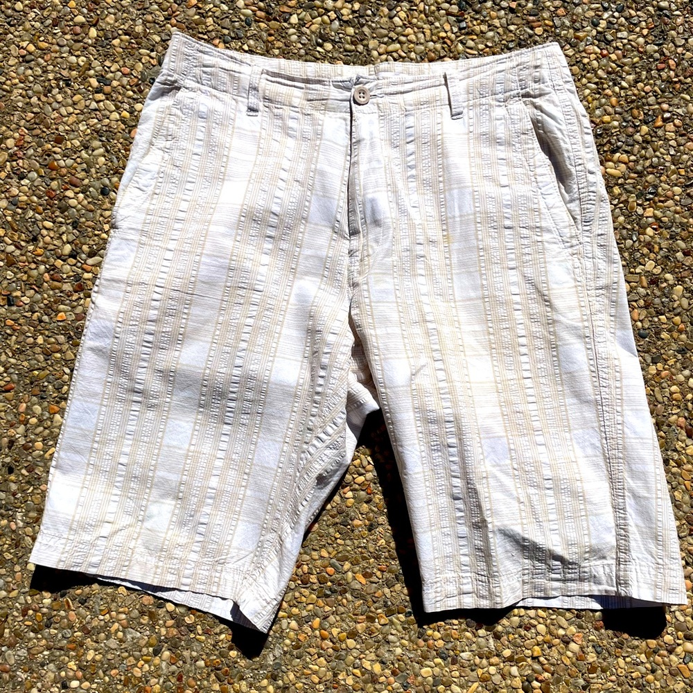 Seersucker, white & beige, Shorts, size 30